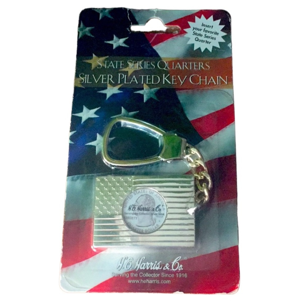 State Series Quarters Silver Plated Key Chain